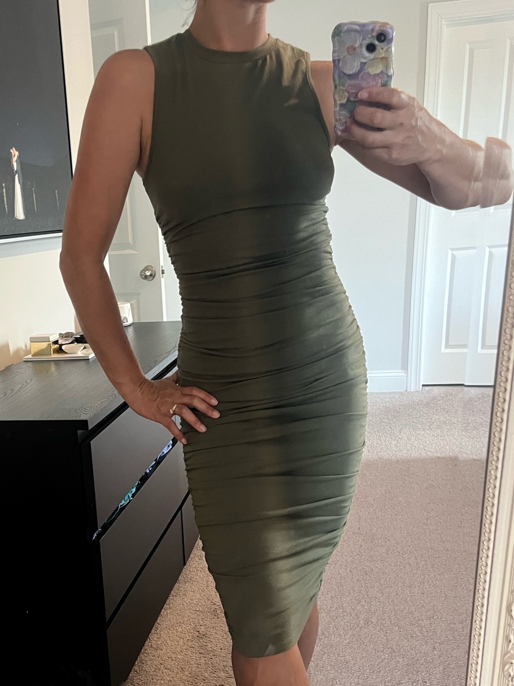 Fashion Nova Sleeveless Ruched Bodycon Dress